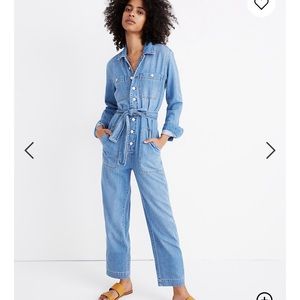 Madewell Denim Tie-waist Jumpsuit Size L